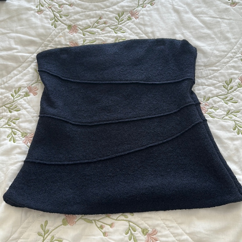 Zara wool navy strapless top